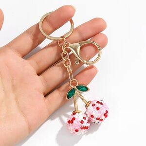 Rhinestone Cherry Charm Keychain Bag
Pendant Ornament
